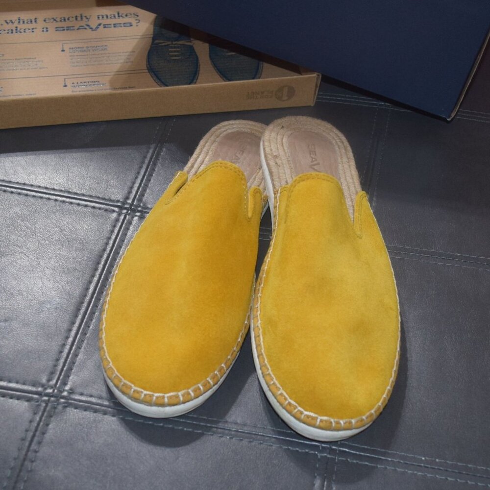 SEAVEES Women's Sz 9 Ocean Park Mule Sunflower Suede Slip On Shoes - Worn ONCE - Picture 10 of 13